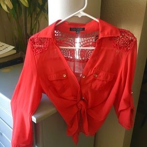Sheer red Sexy Top